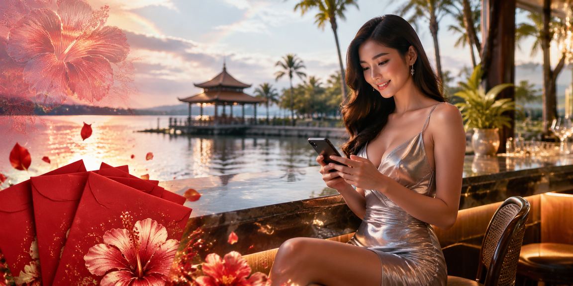Suasana perayaan Malaysia dengan amplop merah dan tawaran bonus pertaruhan dalam talian